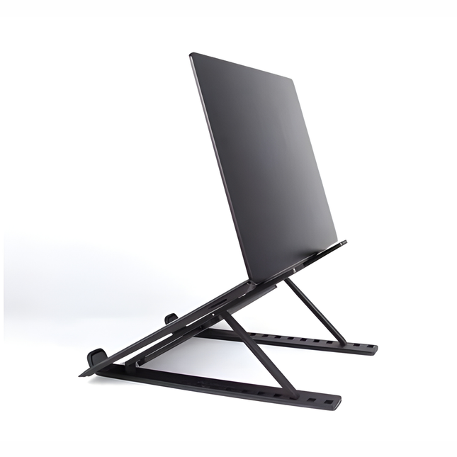 حامل لابتوب معدني قابل للطي – تبريد فعّال، ارتفاعات متعددة، مع وسادات سيليكون مانعة للانزلاق