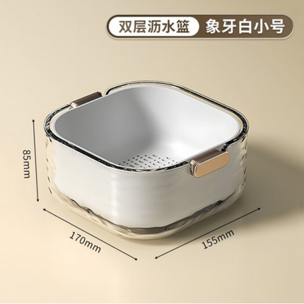 مصفاة أكريليك بطبقتين مع غطاء مانع للغبار – لون أبيض