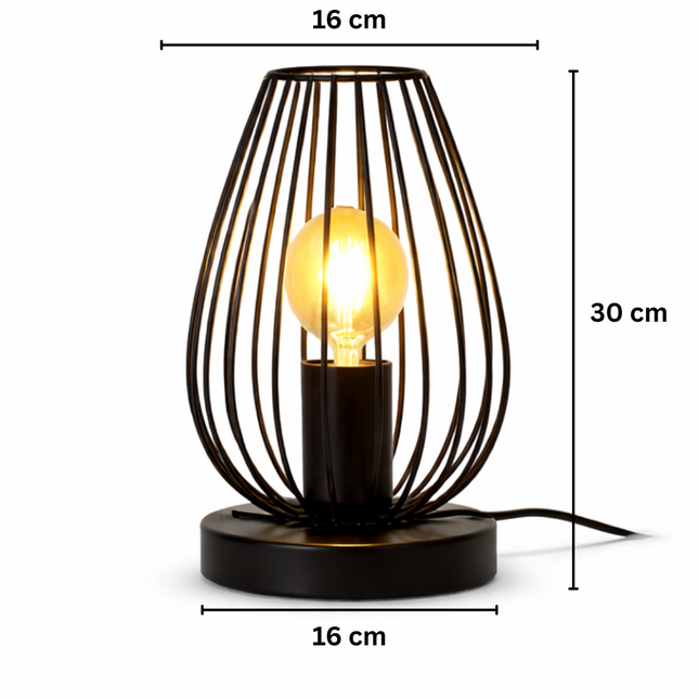 أباجورة طاولة معدنية سلكية – أسود