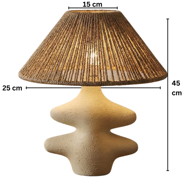 أباجورة ديكور فخار بخيوط طبيعية – تصميم عصري دافئ
