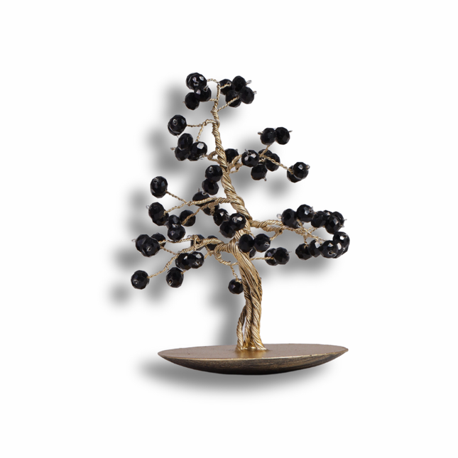 شجرة ديكور فاخرة بالأحجار السوداء – تصميم راقي يضيف فخامة وأناقة للمكان